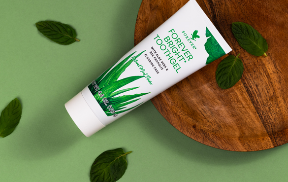 Forever Bright Toothgel med aloe vera och propolis från Forever Living Products.