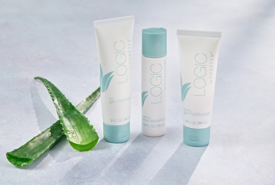 LOGIC by Forever – tre steg till effektiv hudvård. Gelbaserad formula med Aloe vera, perfekt för kombinationshud.